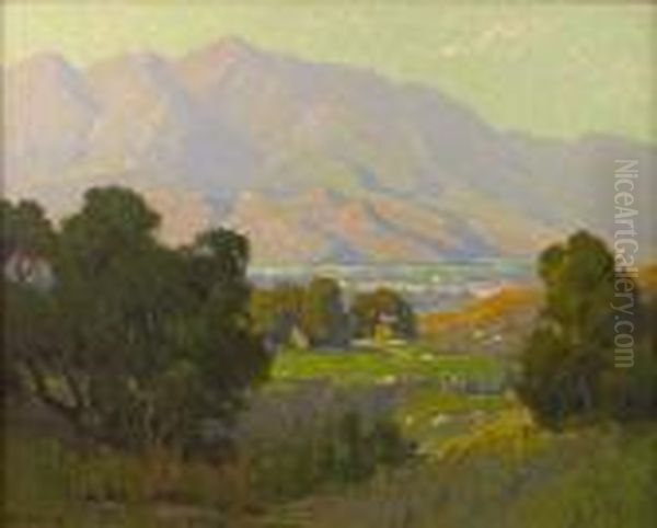 Sunlit Valley Oil Painting by Elmer Wachtel