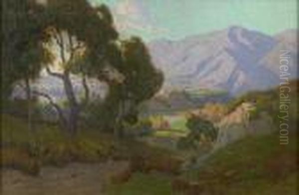 Monrovia Canyon Oil Painting by Elmer Wachtel