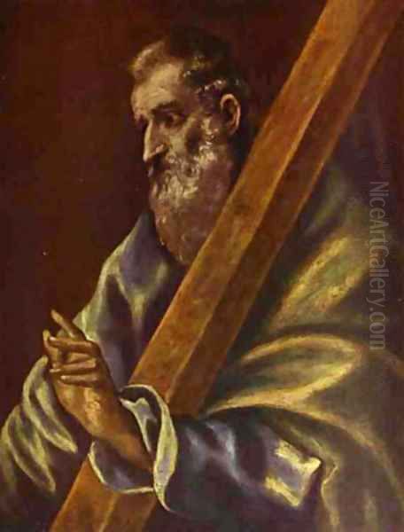 Apostle St Andrew 1610 Oil Painting by El Greco (Domenikos Theotokopoulos)