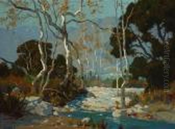 Santa Anita Canyon Oil Painting by Elmer Wachtel