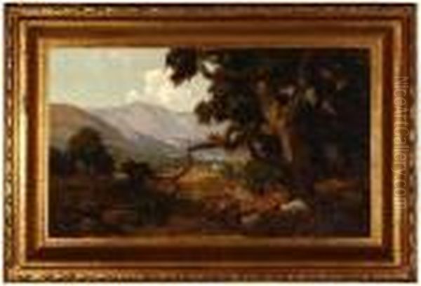 San Gabriel Valley View Oil Painting by Elmer Wachtel