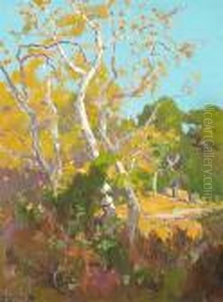 A Clearing In An Arroyo Oil Painting by Elmer Wachtel