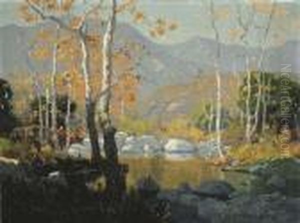 Spring Landscape Oil Painting by Elmer Wachtel