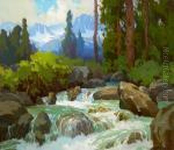 Near Mineral Falls Oil Painting by Marion Kavanaugh Wachtel