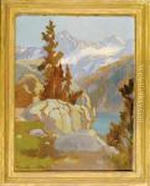 Pine Tree In A Sierra Landscape Oil Painting by Marion Kavanaugh Wachtel