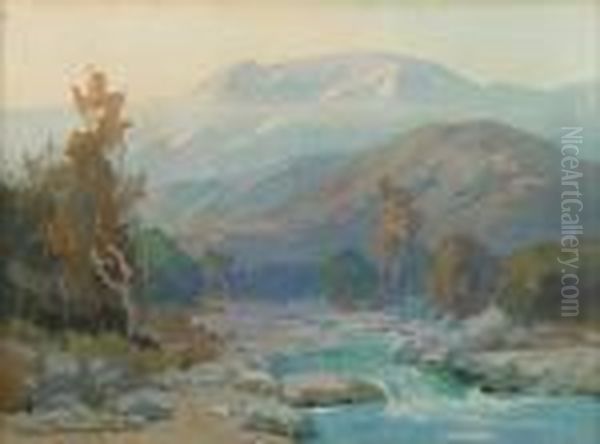 Misty Stream Oil Painting by Marion Kavanaugh Wachtel