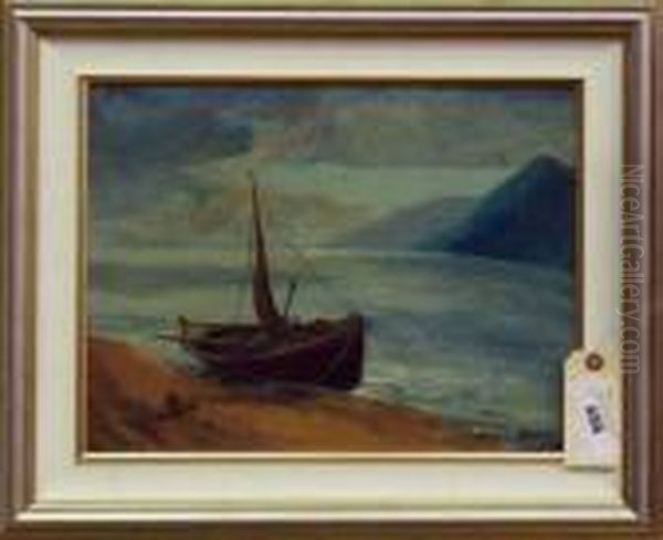 Beached Boat Oil Painting by Marion Kavanaugh Wachtel