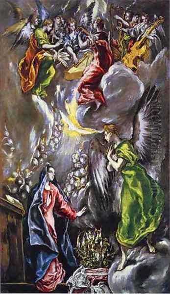 The Annunciation 1590s Oil Painting by El Greco (Domenikos Theotokopoulos)