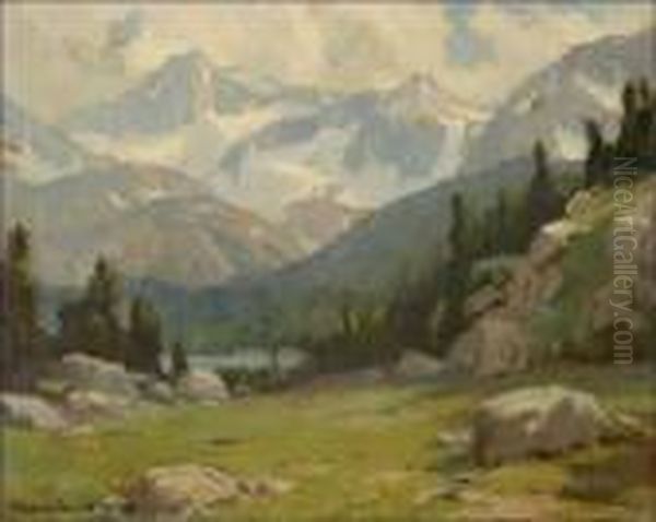 A Mountain Meadow Oil Painting by Marion Kavanaugh Wachtel