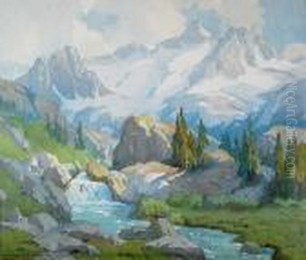 High Sierra Runoff Oil Painting by Marion Kavanaugh Wachtel