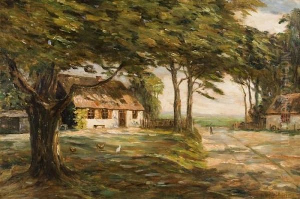 Pejzaz Z Chata Oil Painting by Wilhelm Wachtel