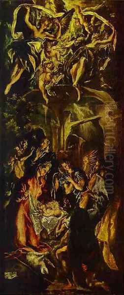 The Adoration Of The Shepherds 1590s Oil Painting by El Greco (Domenikos Theotokopoulos)