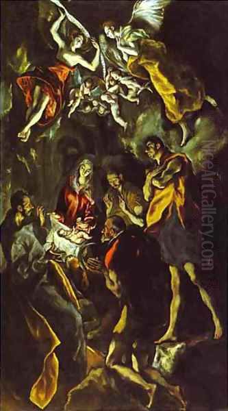 The Adoration Of The Shepherds 1605 Oil Painting by El Greco (Domenikos Theotokopoulos)