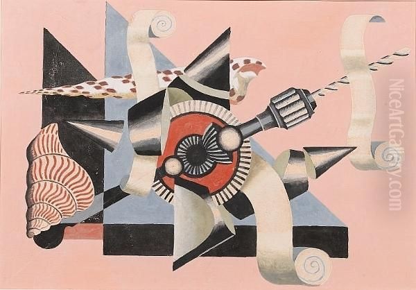 Cones, Spirals And Triangles Oil Painting by Edward Wadsworth