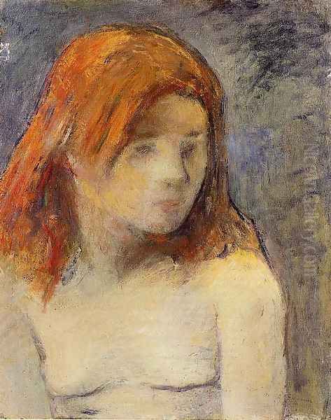 Bust Of A Nude Girl Oil Painting by Paul Gauguin