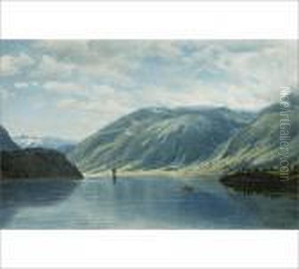 Landscape From The Norwegian Fjords Oil Painting by Torsten Waenerberg