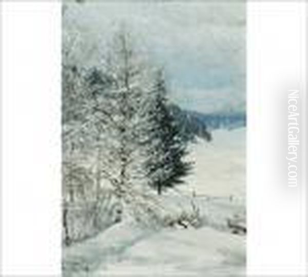 Winter Landscape Oil Painting by Torsten Waenerberg