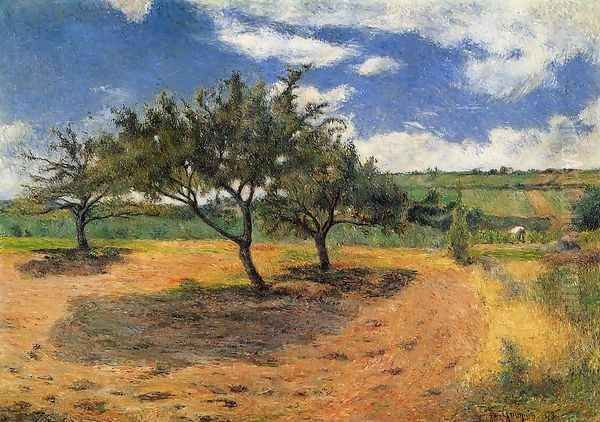 Apple Trees At L Hermitage Oil Painting by Paul Gauguin