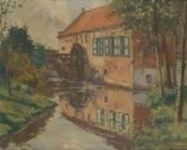 Le Moulin A Eau Oil Painting by Victor Wagemaekers