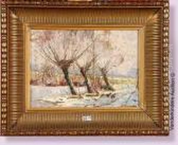 Paysage Hivernal Aux Canards Oil Painting by Victor Wagemaekers