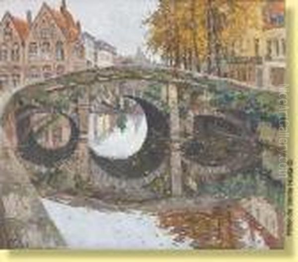 Pont A Bruges Oil Painting by Victor Wagemaekers