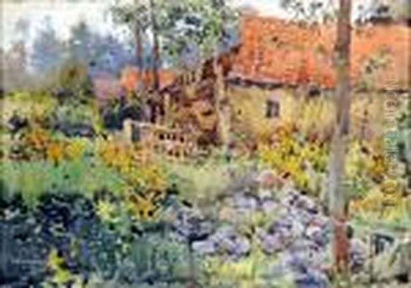 Jardin Fleuri Oil Painting by Victor Wagemaekers