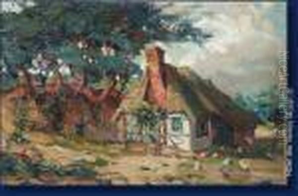 Paysage A Laferme Oil Painting by Victor Wagemaekers