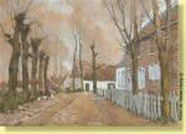 Ruelle Avec Poules En Avant-plan Oil Painting by Victor Wagemaekers