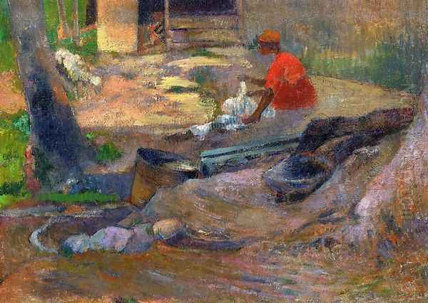 A Little Washerwoman Oil Painting by Paul Gauguin