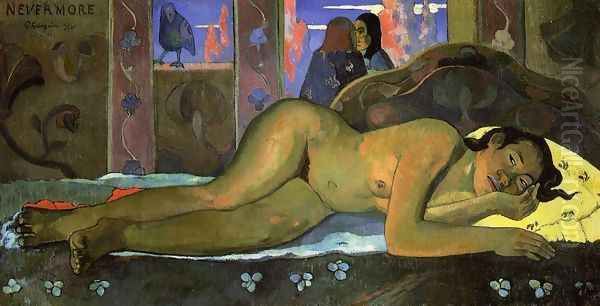 Nevermore Oh Tahiti Oil Painting by Paul Gauguin