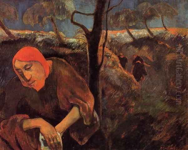 Christ In The Garden Of Olives Oil Painting by Paul Gauguin