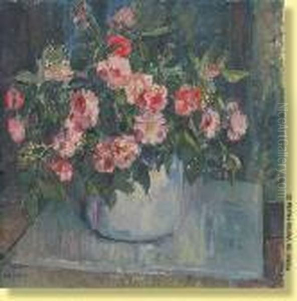 Vase Fleuri Oil Painting by Maurice Wagemans