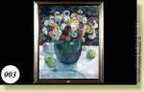 Nature Morte Aux Fleurs Et Aux Fruits Oil Painting by Maurice Wagemans