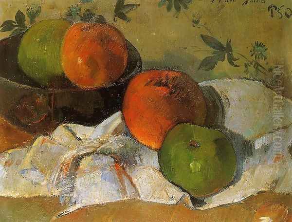 Apples And Bowl Oil Painting by Paul Gauguin