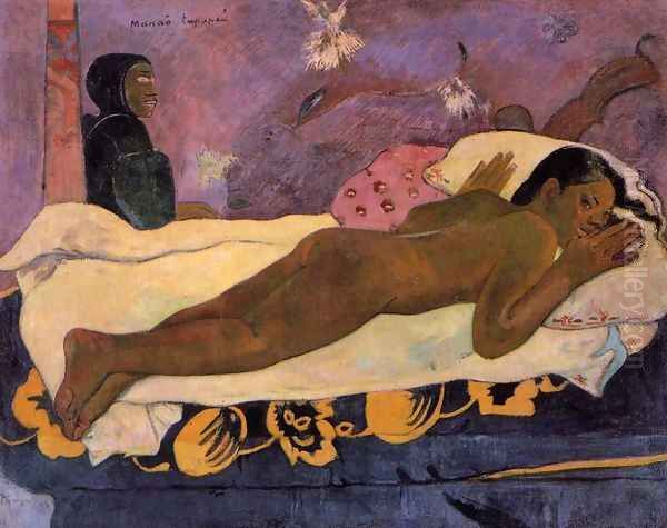 Manao Tupapau Aka Spirit Of The Dead Watching Oil Painting by Paul Gauguin