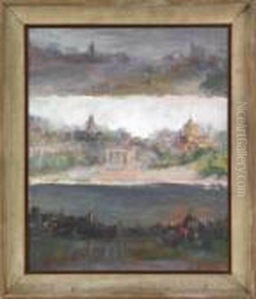 Panoramic Views Of Philadelphia Oil Painting by Frederick R. Wagner