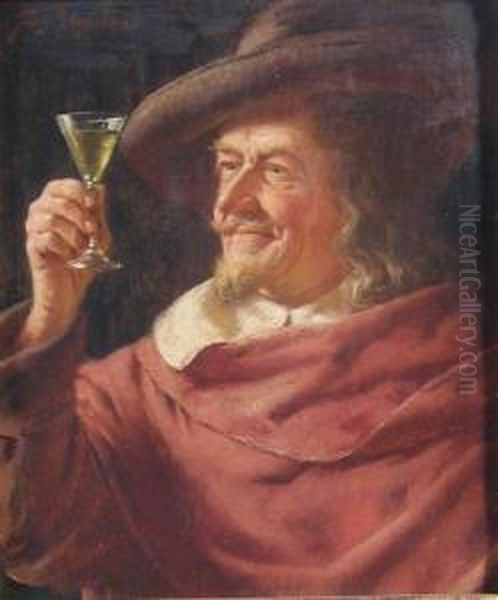 Portrait Of A Gentleman With Liqueur Oil Painting by Fritz Wagner