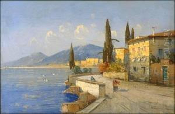 Lake Como Oil Painting by Hans Wagner