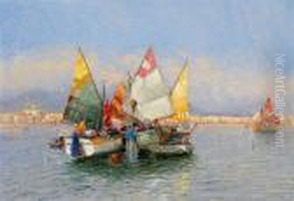 Fischerboote Vor Venedig Oil Painting by Hans Wagner