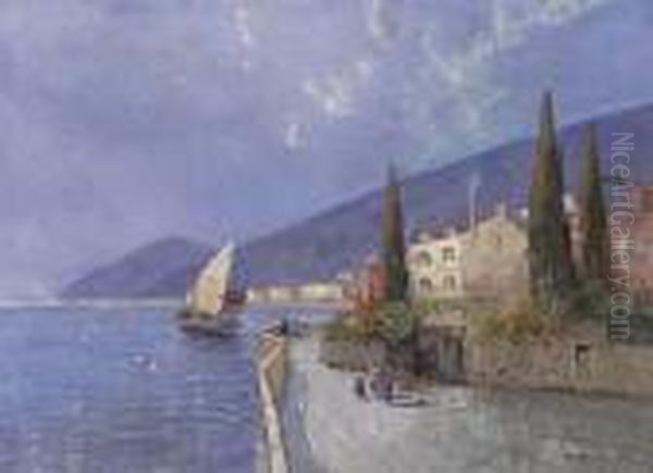 Lake Como Oil Painting by Hans Wagner