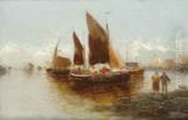 Obol Reszlet Vitorlasokkal Oil Painting by Hans Johann Wagner