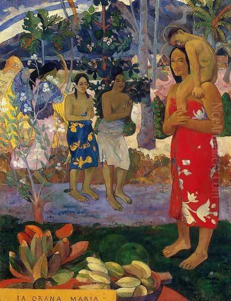 Ia Orana Maria Aka Hail Mary Oil Painting by Paul Gauguin