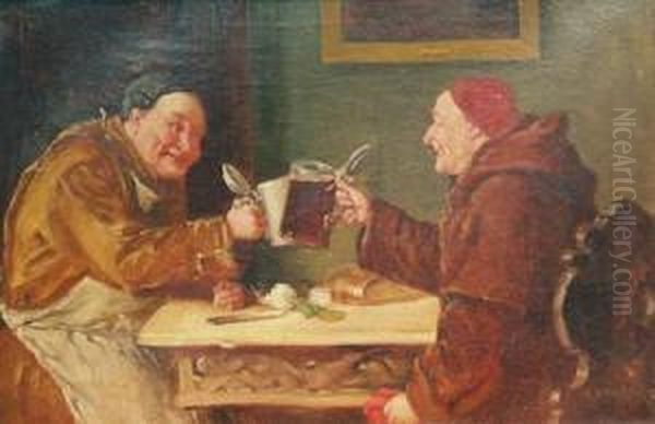 Two Monks Oil Painting by Carl Wagner