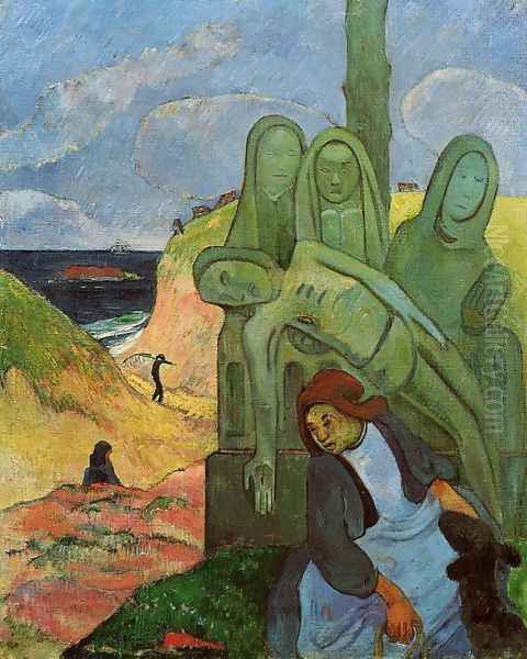 Green Christ Aka Breton Calvary Oil Painting by Paul Gauguin