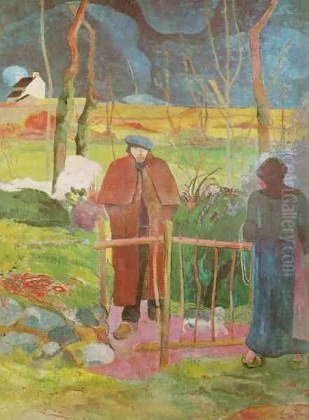 Bonjour Monsieur Gauguin Oil Painting by Paul Gauguin