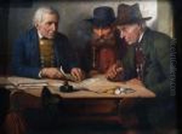 The Deal Oil Painting by Josef Wagner-Hohenberg