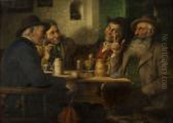 Der Stammtisch Oil Painting by Josef Wagner-Hohenberg