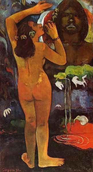 Hina Tefatou Aka The Moon And The Earth Oil Painting by Paul Gauguin