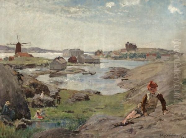 Vastkusten, Sommar Bohuslan Oil Painting by Alfred Wahlberg