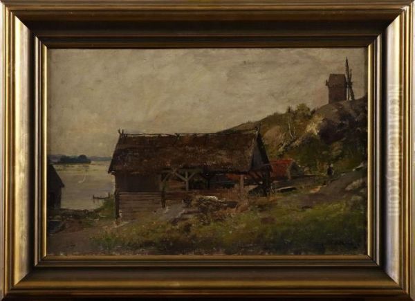 Landskap Oil Painting by Alfred Wahlberg